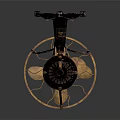Vintage Electric Fan With Classic Metal Structure And Brass Blades Design