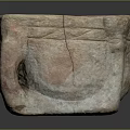 Ancient Square Shaped Stone Basin With Weathered Texture And Decorative Handles 3d model