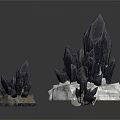 Black Crystal Decorations With Wooden And Stone Bases For Home Decor