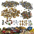Colorful Natural Garden Ornaments With Leaf Shaped Pinecones And Stone Decorations