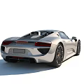 Silver Porsche Sports Car Featuring Sleek Design Front Fascia And Alloy Wheels