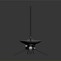 Satellite With Large Dish Antenna Long Arms And Scientific Instruments