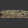 Household Sandbags Stacked in Curved Shape with Natural Hessian Material for Home Use