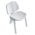 Modern Minimalist Chair Featuring Wooden Frame Gray Fabric Cushion And Backrest