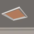Modern Square White Frame Ceiling Light Illuminated On Gray Ceiling 3d model