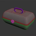Hardware Tools Gray Storage Case With Pink Handle And White Button 3d model