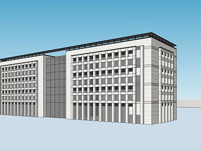 Modern Multi Storey Office Building With Sleek Design And Large Windows 3d model
