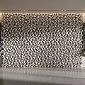 Modern background wall public area green background wall 3d model
