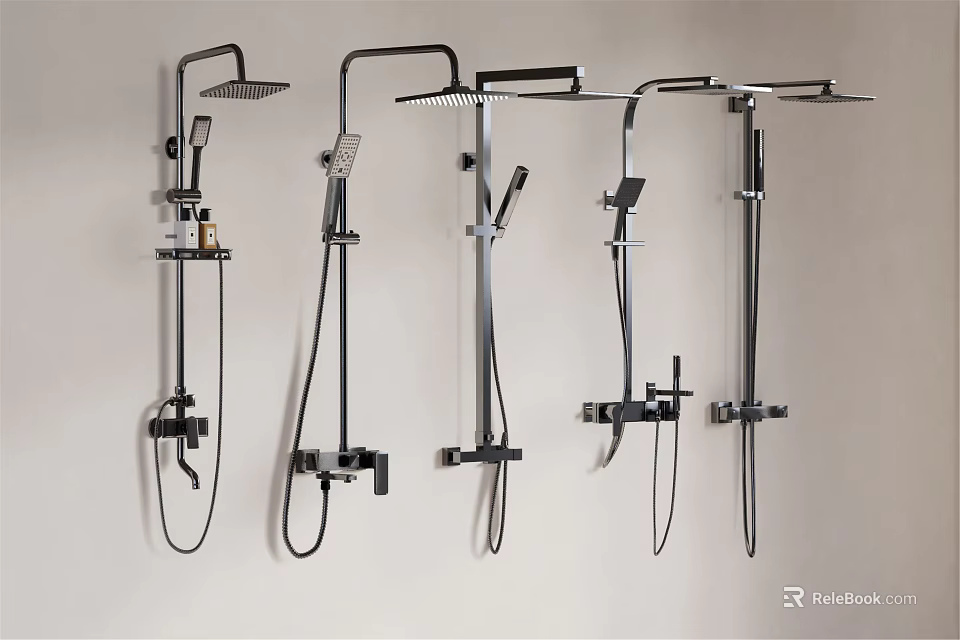 Modern Shower Head Designs With Various Styles For Bathroom Decor And Renovation 3d model 