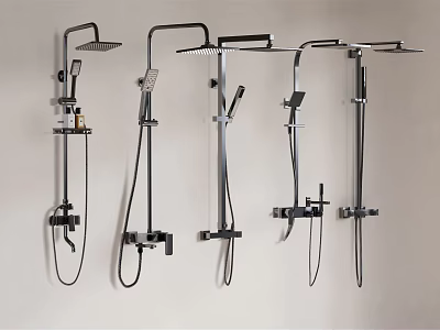 Modern Shower Head Designs With Various Styles For Bathroom Decor And Renovation 3d model