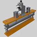 Industrial Equipment With Orange Base Silver Cylinders Metal Frame And Mechanical Components