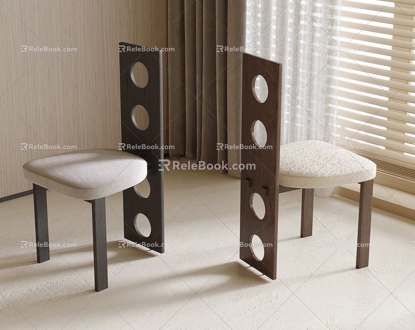 Dining Chair Single Chair 3d model