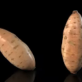 Fresh Organic Yams With Smooth Skin And Natural Texture On Black Background