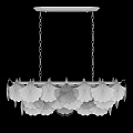 Elegant White Shell Shaped Chandelier With Gold Frame For Interior Decoration 3d model