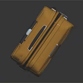 Modern Orange Suitcase With Wavy Surface Texture And Rolling Wheels Design