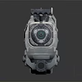 Futuristic Silver Mechanical Weapon With Purple Core Long Barrel And Sighting Device