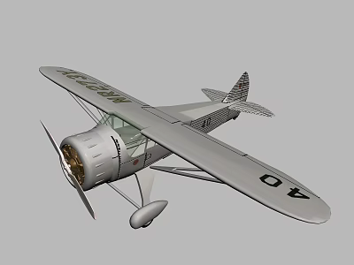 Vintage Military Fighter Plane With Biplane Wings Propeller And Markings 3d model