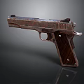 Vintage Rusted Metal Pistol With Wooden Grip And Classic Design
