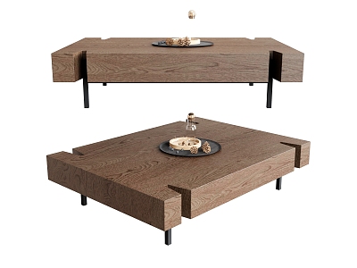 Coffee Table Tea Table Log Tea Table Ornaments Coffee Table Square Coffee Table 3d model