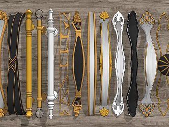 European style handle classical handle door handle 3d model