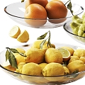 fruit lemon fruit plate fruit plate ornaments pear orange table ornaments 3d model