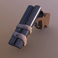 Detailed Vintage Weapon With Wooden Handle Ammunition Belt And Metal Barrel