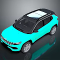 Turquoise SUV With Black Roof Sunroof And Sleek Modern Exterior Design