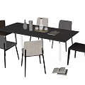 Modern Dining Table and Chair Combination Dining Chair Dining Table 3d model