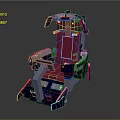 Modern Mechanical Device With Blue Pink Structure And Support Frame Design