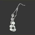 Elegant Delicate Silver Chain Necklace With Transparent Petal Shaped Beads