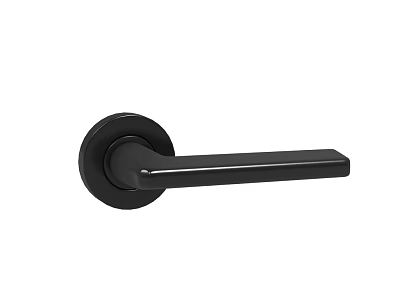 Black Modern Door Handle With Sleek Metal Design And Minimalist Style 3d model