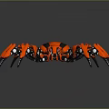 Red And Black Mechanical Spider Robot With Detailed Legs And Shiny Surface