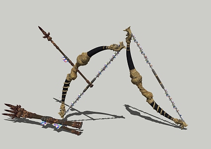 Bow and arrow weapon 3d model