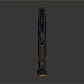 Futuristic Blue And Brown Pistol Design With Orange Barrel Grip And Modern Accents