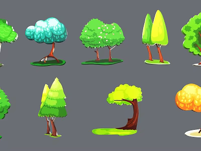 Modern Cartoon Tree 3d model