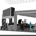 Volkswagen Exhibition Booth With Car Display Showcasing Golf Variant And CrossGolf Vehicles