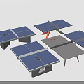 Various Ping Pong Tables with Different Styles as Sports Equipment Selection 3d model