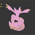 Vibrant Fantasy Creature Character With Yellow Body Purple Arms And Horns