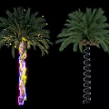 Outdoor Lights Wrapped Around Palm Trees For Exterior Decoration With Colorful Glow
