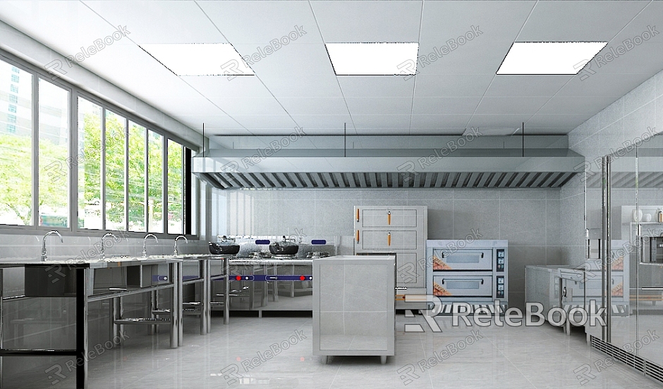 Modern Kitchen Canteen Kitchen model