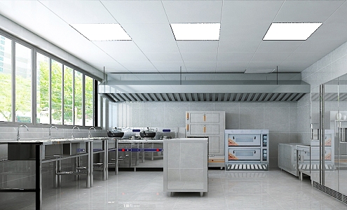 Modern Kitchen Canteen Kitchen 3d model