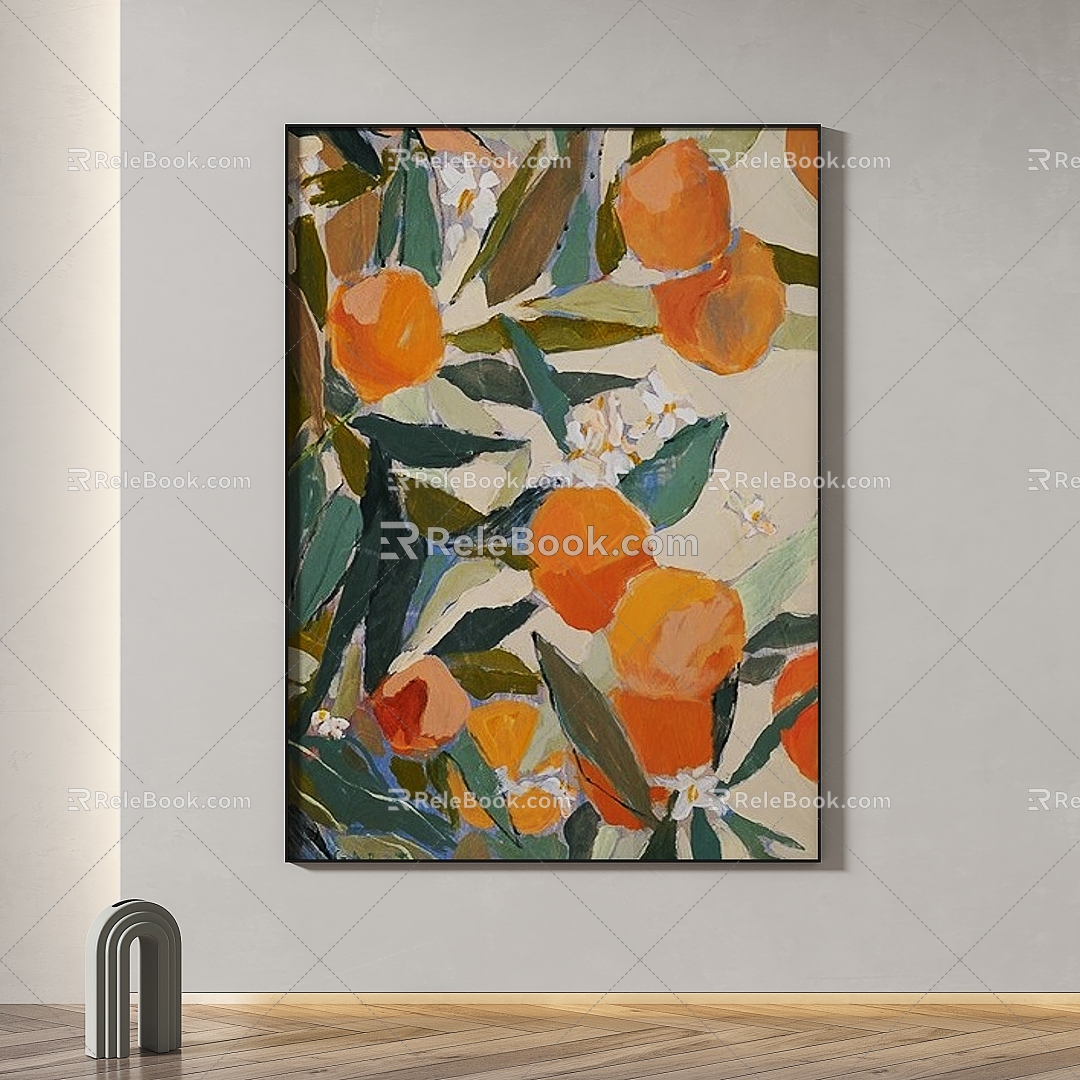 Modern minimalist abstract decorative painting 3d model