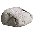 Cozy Gray Bean Bag Chair With Soft Fabric And Wrinkled Design
