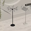 Floor Lamp Branch Design with Globe Lights Black and White Base in Modern Room
