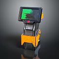 Black And Yellow Electronic Device With Green Waveform Screen 3d model