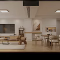Warm Cozy Integrated Living And Dining Room With Natural Wood Home Interior Furnishing Design