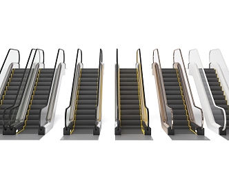 modern escalator 3d model