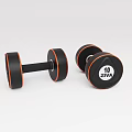 Black Dumbbells With Orange Stripes And 10 ZVA Logo Fitness Equipment For Home Gym Workout