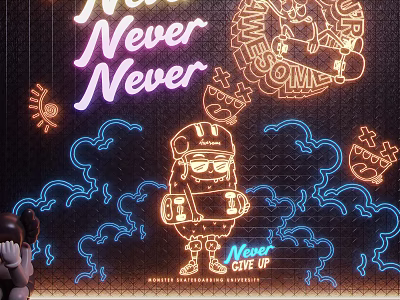 modern decorative lights graffiti neon 3d model