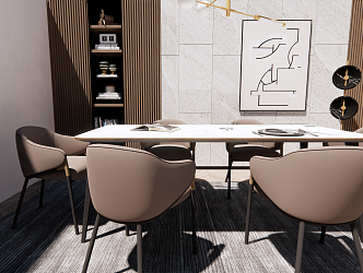 Modern Dining Table and Chair Combination Simple Dining Table and Chair Combination 3d model